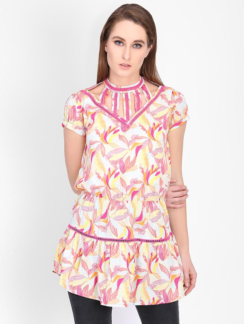 lace detail styled back tunic - 16702266 - Zoom Image - 1