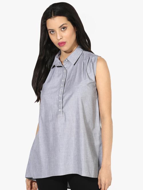 gathered detail high low tunic - 16702278 - Standard Image - 1