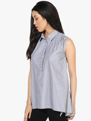 gathered detail high low tunic - 16702278 - Standard Image - 2