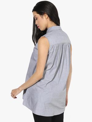 gathered detail high low tunic - 16702278 - Standard Image - 3