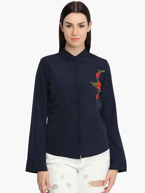 long sleeved applique shirt - 16702281 - Standard Image - 1