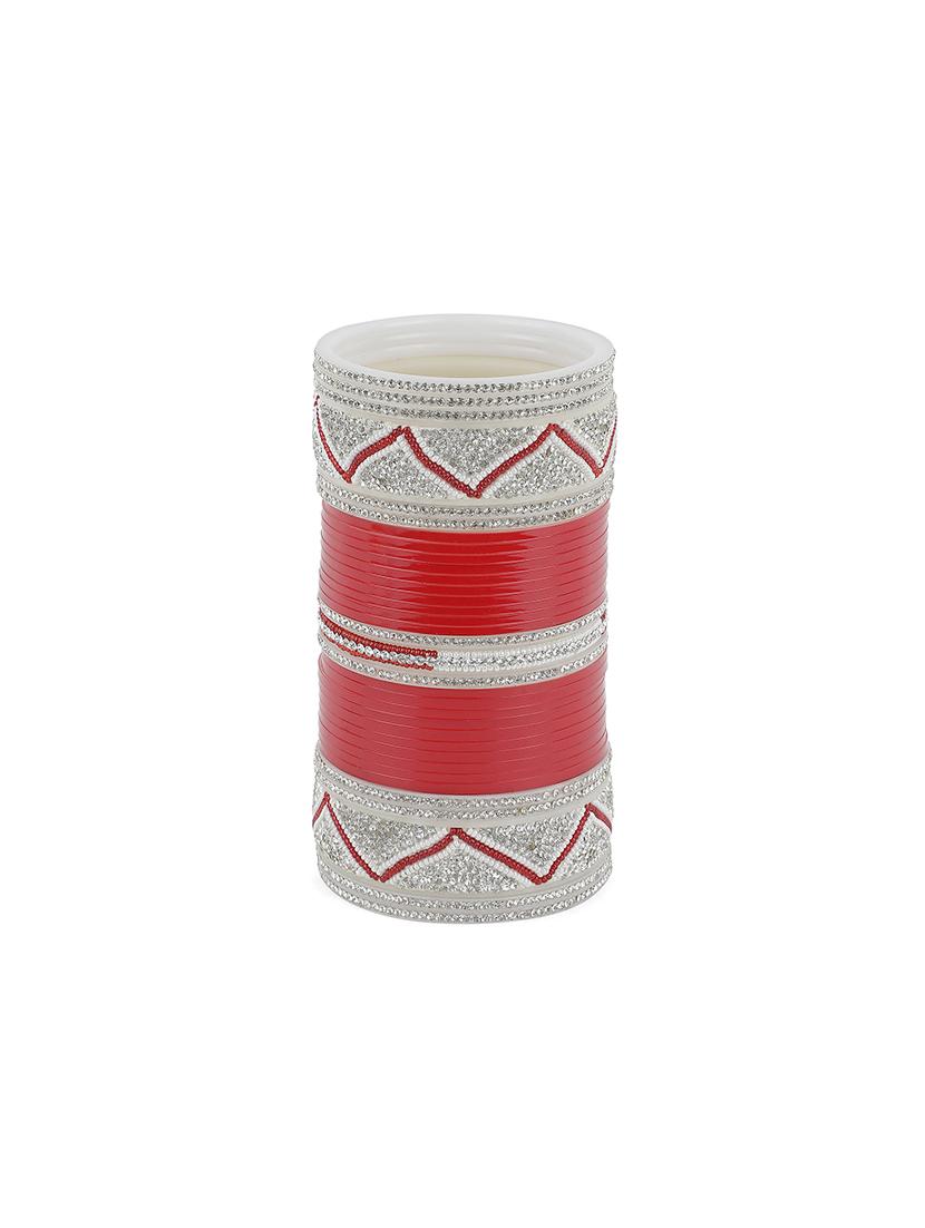 red silver tone bangles - 16702316 - Zoom Image - 2