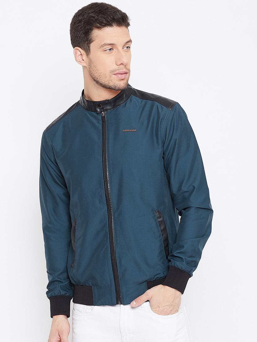 blue solid bomber jacket - 16702356 - Zoom Image - 1