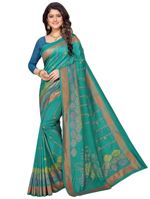 floral printed saree with blouse - 16702540 - Standard Image - 1