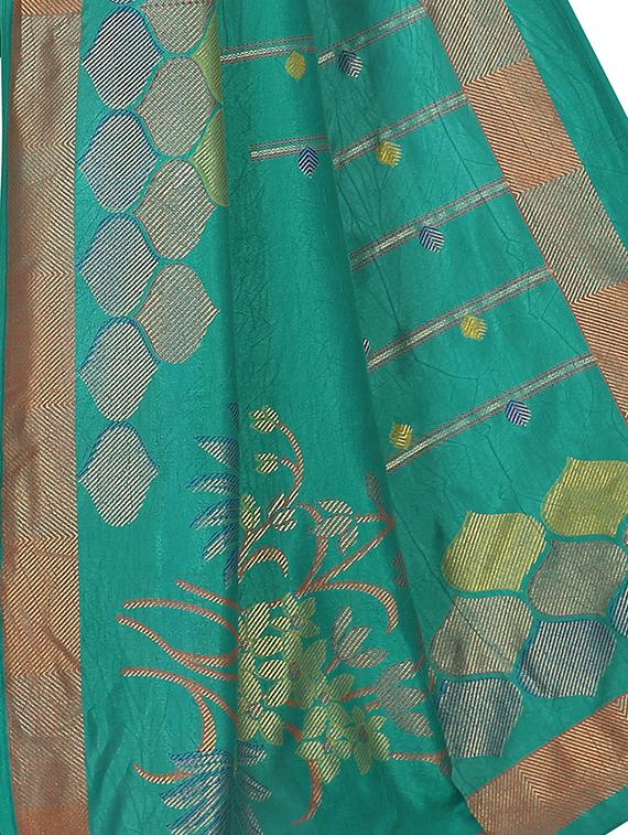 floral printed saree with blouse - 16702540 - Zoom Image - 2