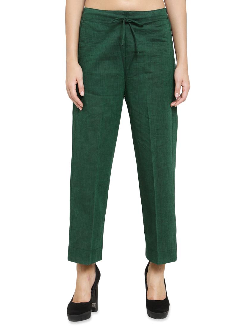 tie front solid flat front trouser - 16702666 - Zoom Image - 1