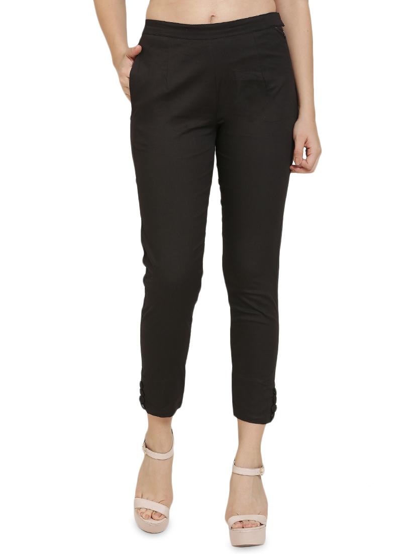 high rise button detail trouser - 16702701 - Zoom Image - 1
