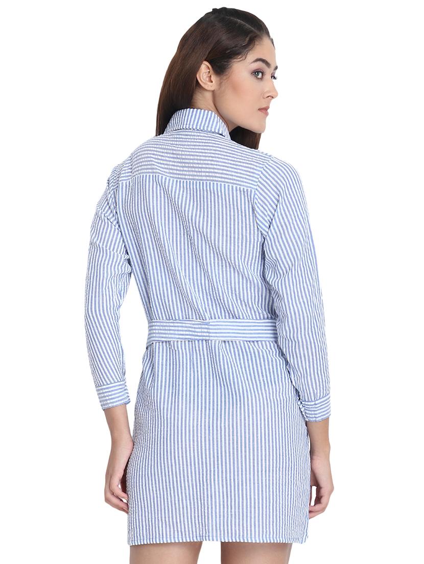 tie front striped shirt dress - 16702718 - Zoom Image - 3
