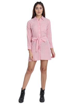 tie front striped shirt dress - 16702720 - Standard Image - 4
