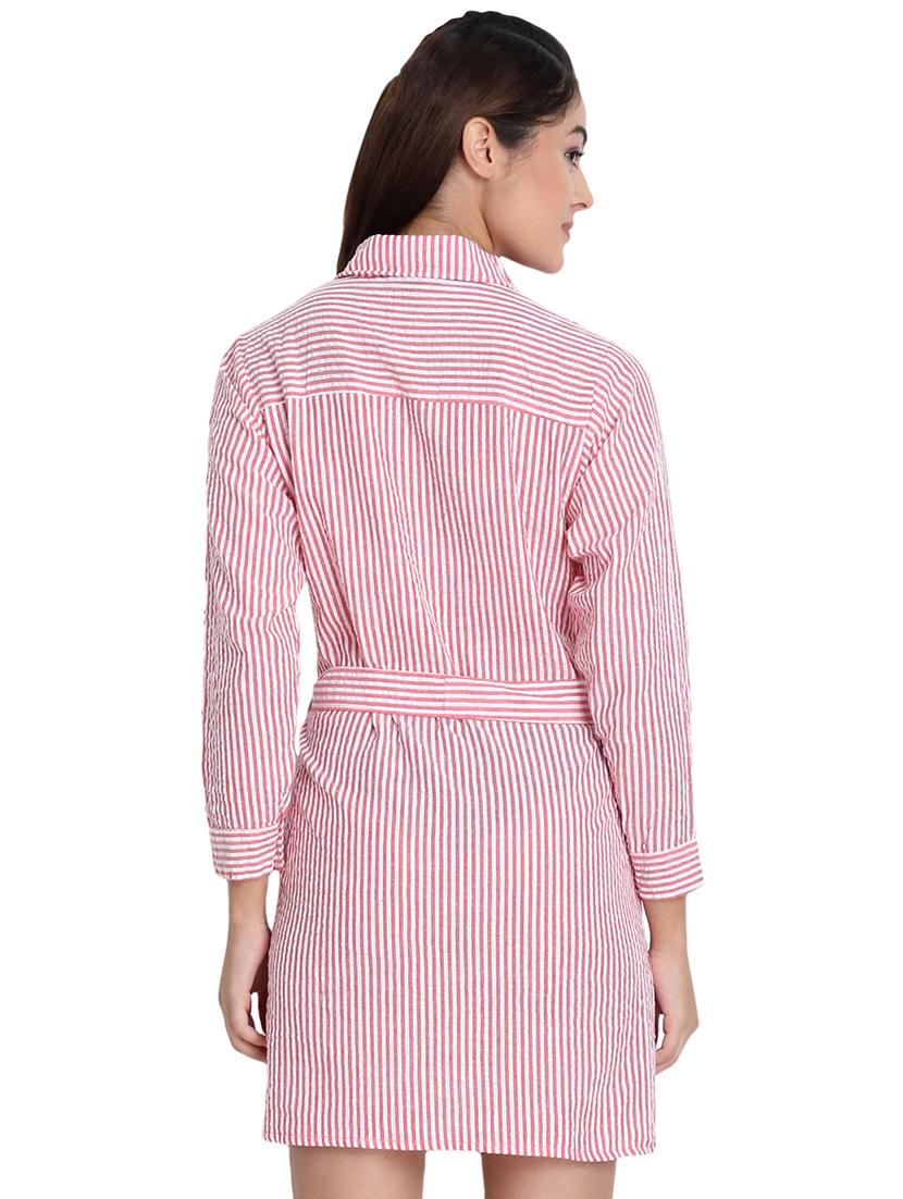 tie front striped shirt dress - 16702720 - Zoom Image - 3