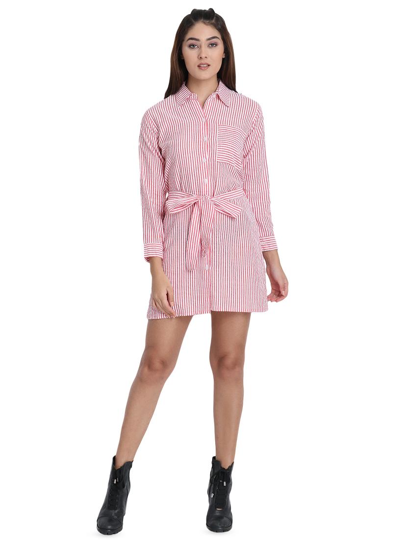 tie front striped shirt dress - 16702720 - Zoom Image - 4