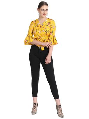 tie front floral peplum top - 16702722 - Standard Image - 4
