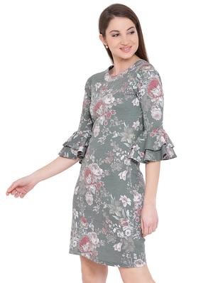 bell sleeved floral sheath dress - 16702810 - Standard Image - 2