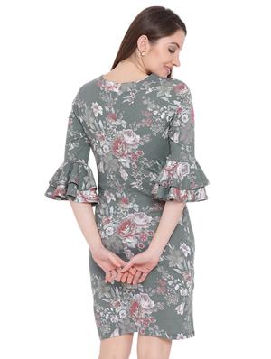 bell sleeved floral sheath dress - 16702810 - Standard Image - 3