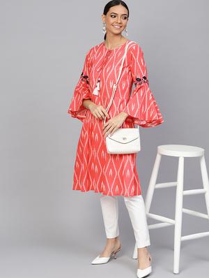 ikat print a-line kurta - 16702936 - Standard Image - 4
