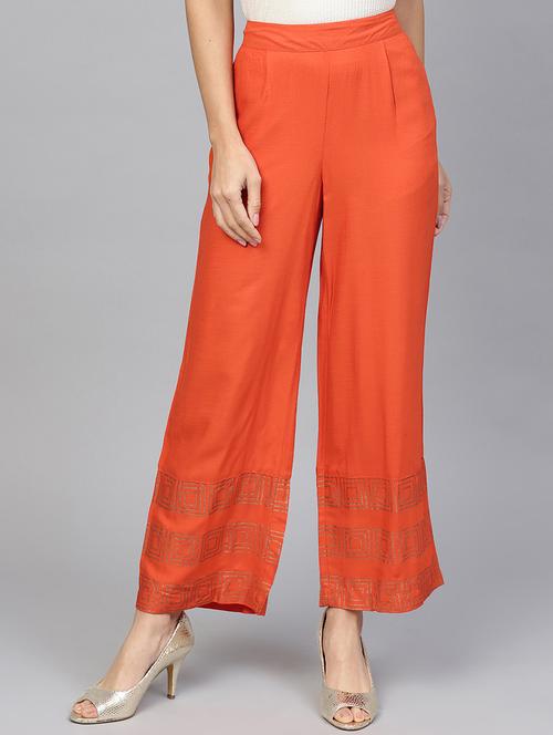 printed straight palazzo - 16702941 - Standard Image - 1