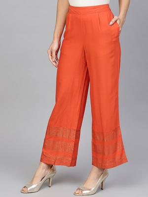 printed straight palazzo - 16702941 - Standard Image - 2