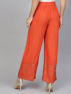 printed straight palazzo - 16702941 - Standard Image - 3