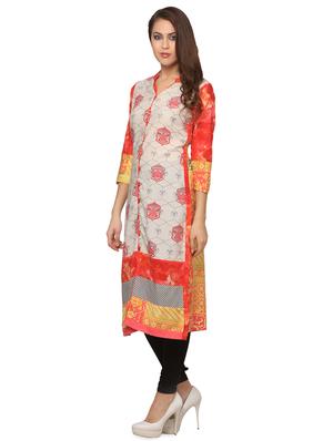 printed straight kurta - 16703013 - Standard Image - 2