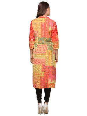 printed straight kurta - 16703013 - Standard Image - 3