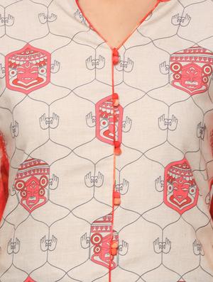printed straight kurta - 16703013 - Standard Image - 4
