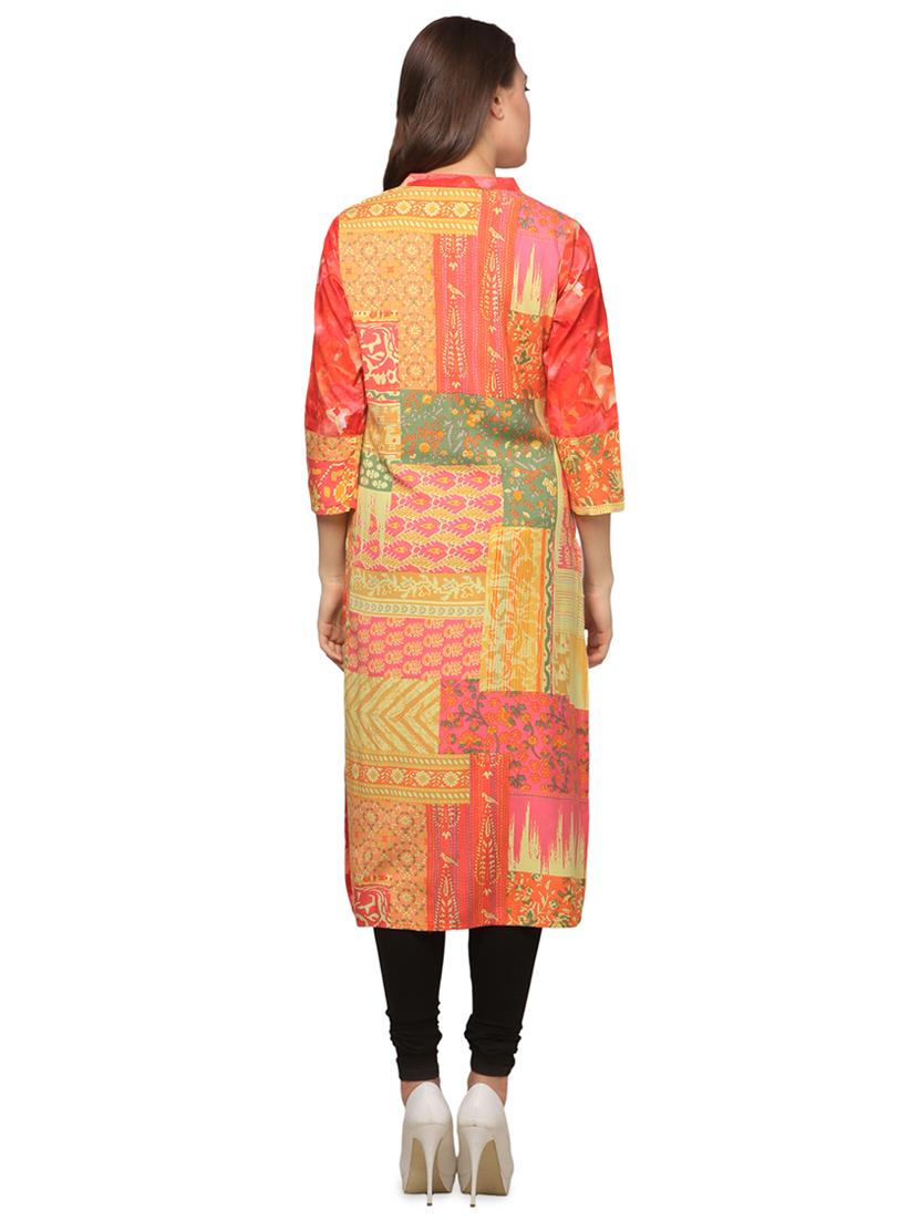 printed straight kurta - 16703013 - Zoom Image - 3