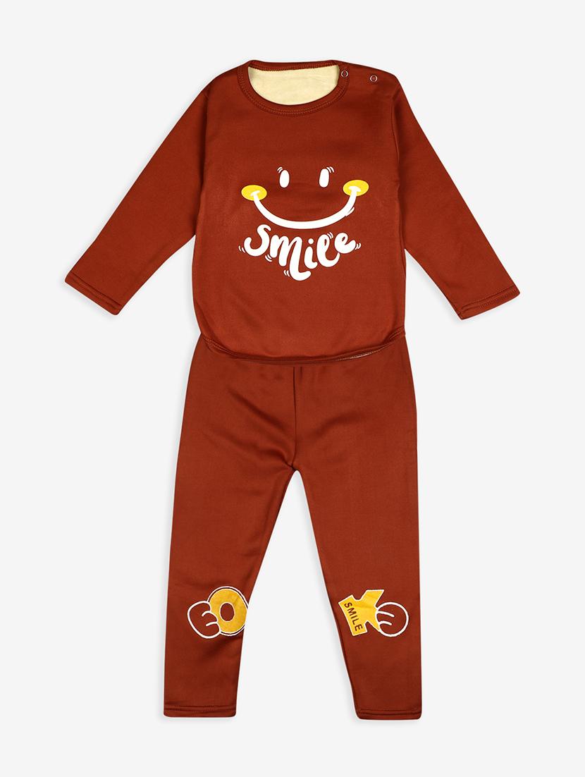 brown cotton pyjama set nightwear - 16703040 - Zoom Image - 1