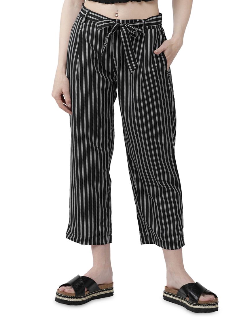 tie knot striped straight palazzo - 16703057 - Zoom Image - 1