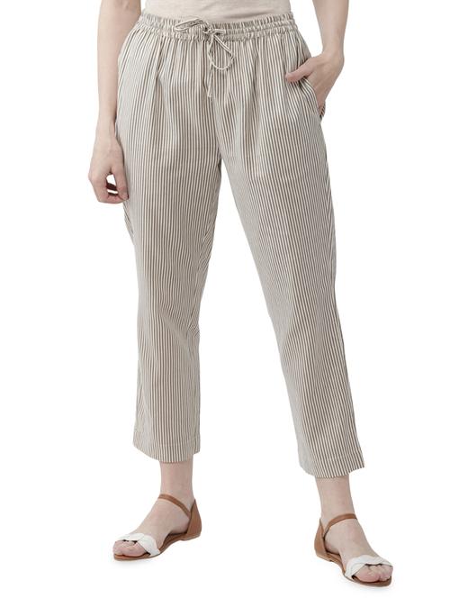 tie knot striped straight trouser - 16703059 - Standard Image - 1