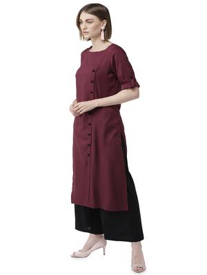 solid straight kurta - 16703062 - Standard Image - 2
