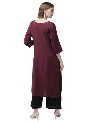 solid straight kurta - 16703062 - Standard Image - 3