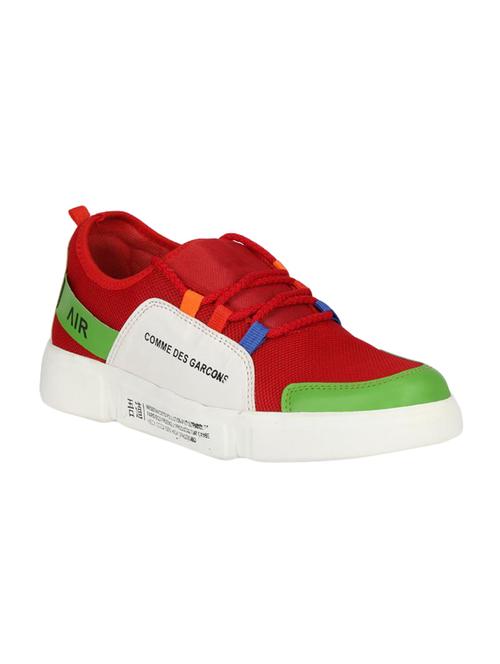 red mesh lace up sneakers - 16703113 - Standard Image - 1