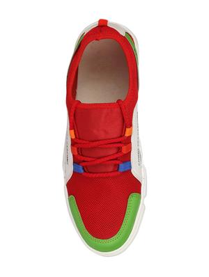 red mesh lace up sneakers - 16703113 - Standard Image - 4