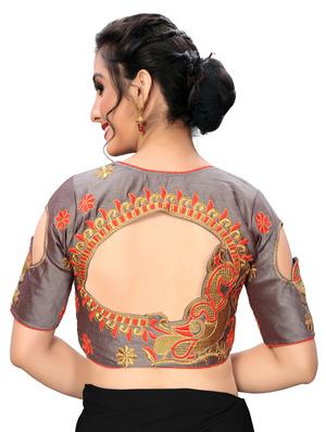 solid embroidered blouse - 16703351 - Standard Image - 3
