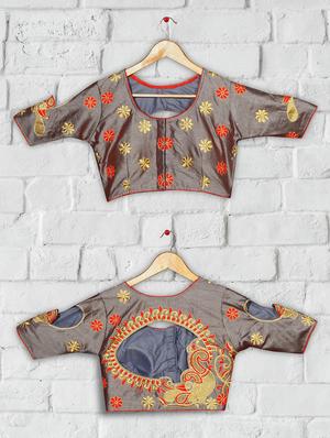 solid embroidered blouse - 16703351 - Standard Image - 4