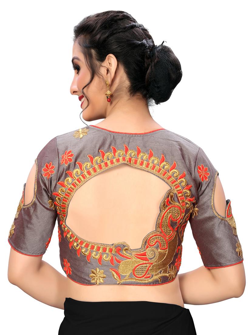 solid embroidered blouse - 16703351 - Zoom Image - 3