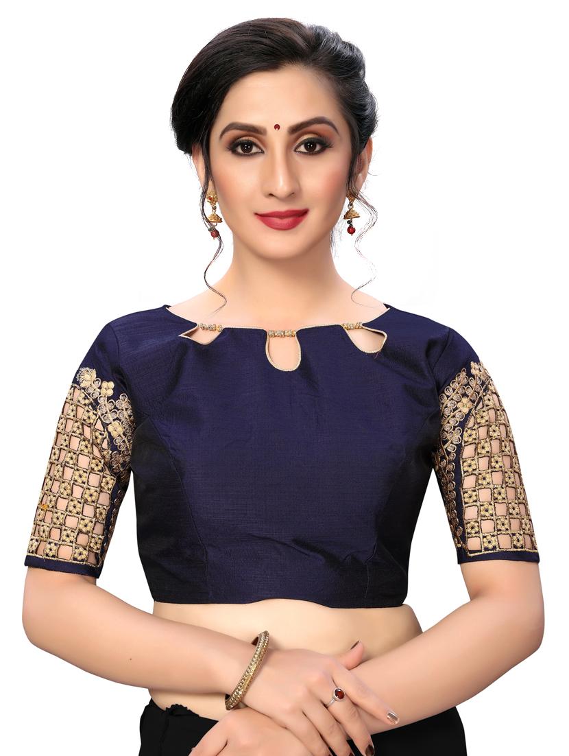 solid embroidered blouse - 16703379 - Zoom Image - 1