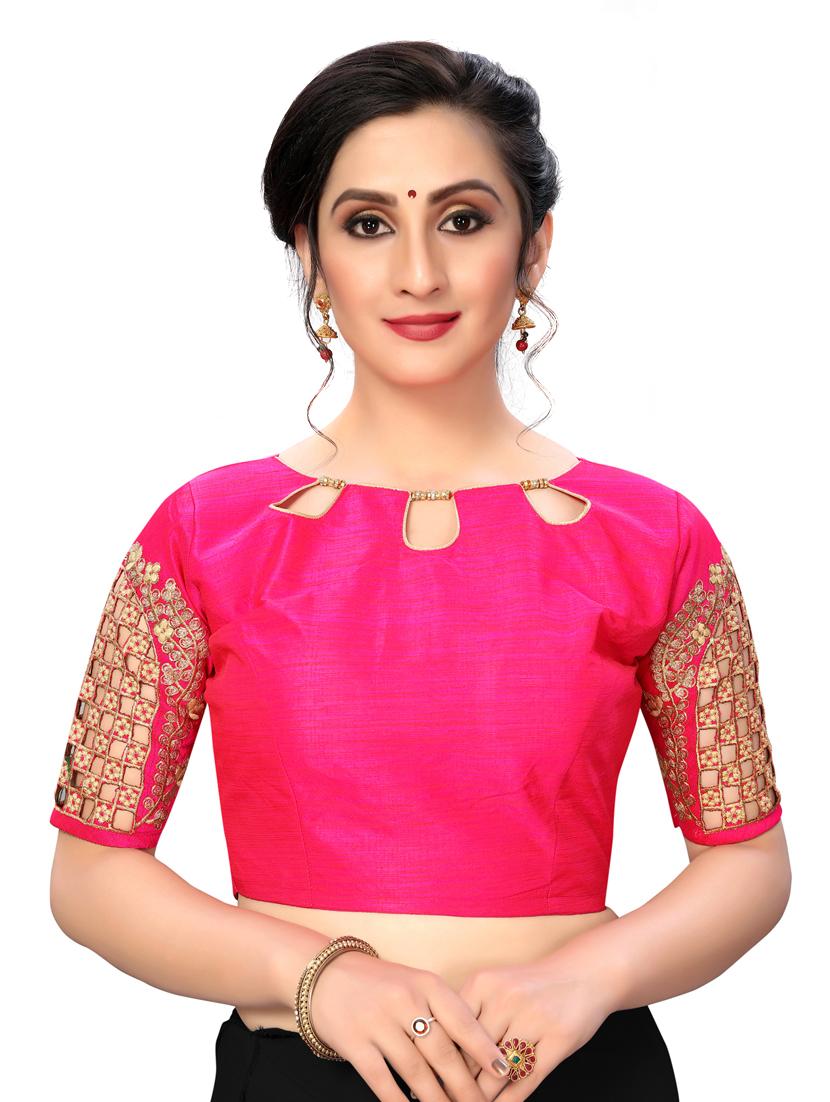 solid embroidered blouse - 16703381 - Zoom Image - 1
