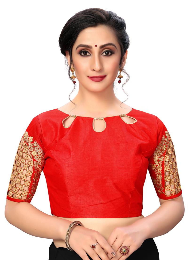 solid embroidered blouse - 16703382 - Zoom Image - 1