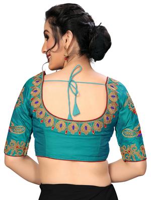 solid embroidered blouse - 16703412 - Standard Image - 3