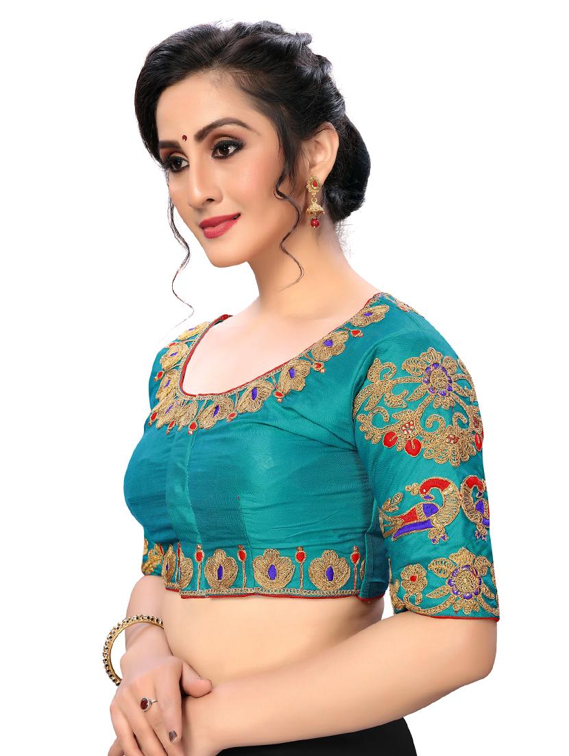 solid embroidered blouse - 16703412 - Zoom Image - 2