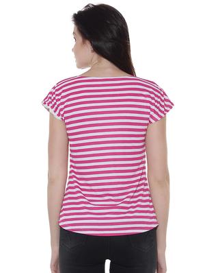 round neck striped top - 16703418 - Standard Image - 3