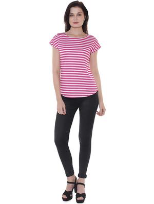 round neck striped top - 16703418 - Standard Image - 4