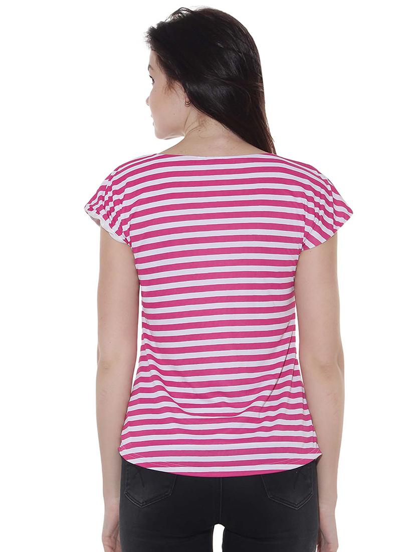 round neck striped top - 16703418 - Zoom Image - 3