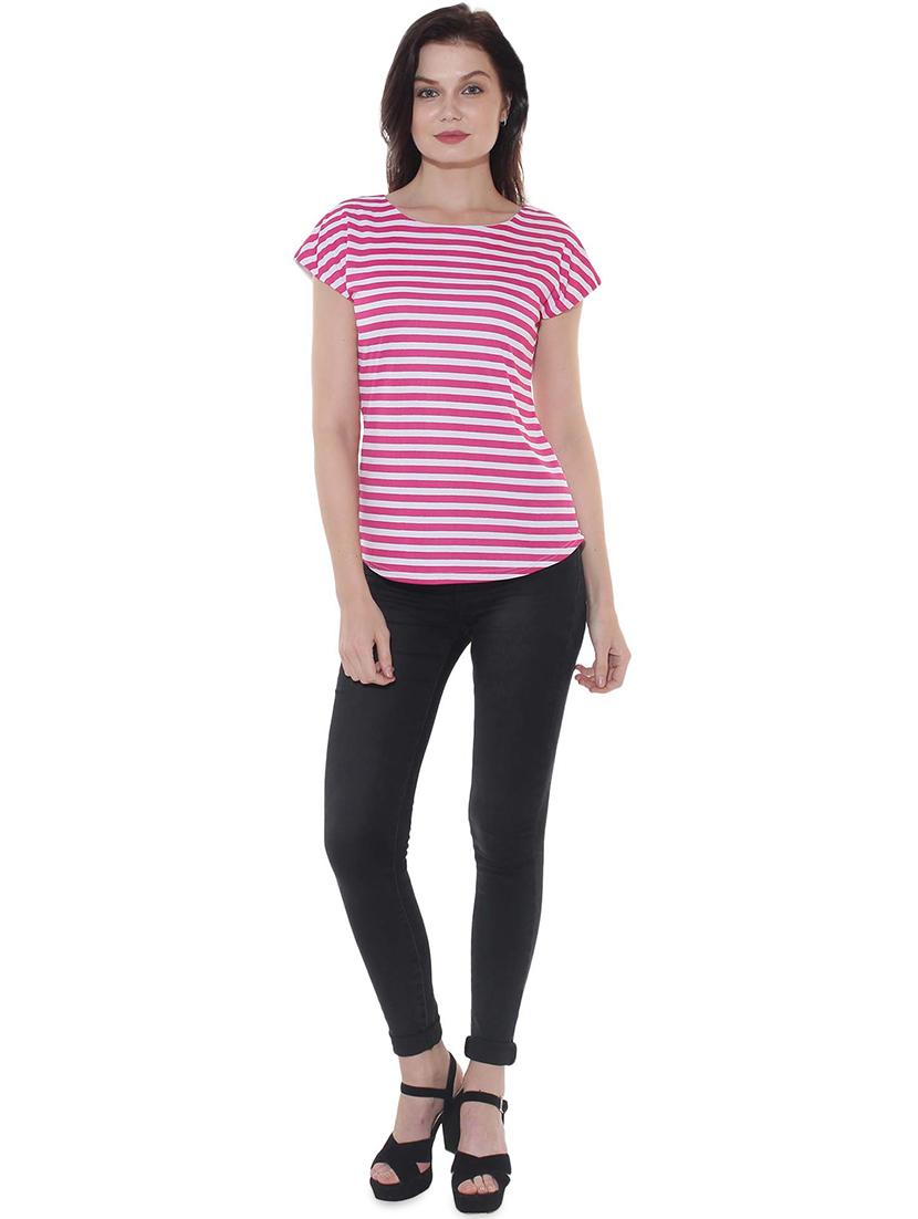 round neck striped top - 16703418 - Zoom Image - 4