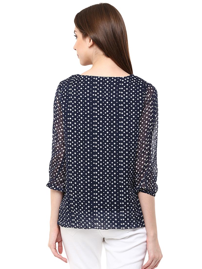 scoop neck polka dot top - 16703420 - Zoom Image - 3