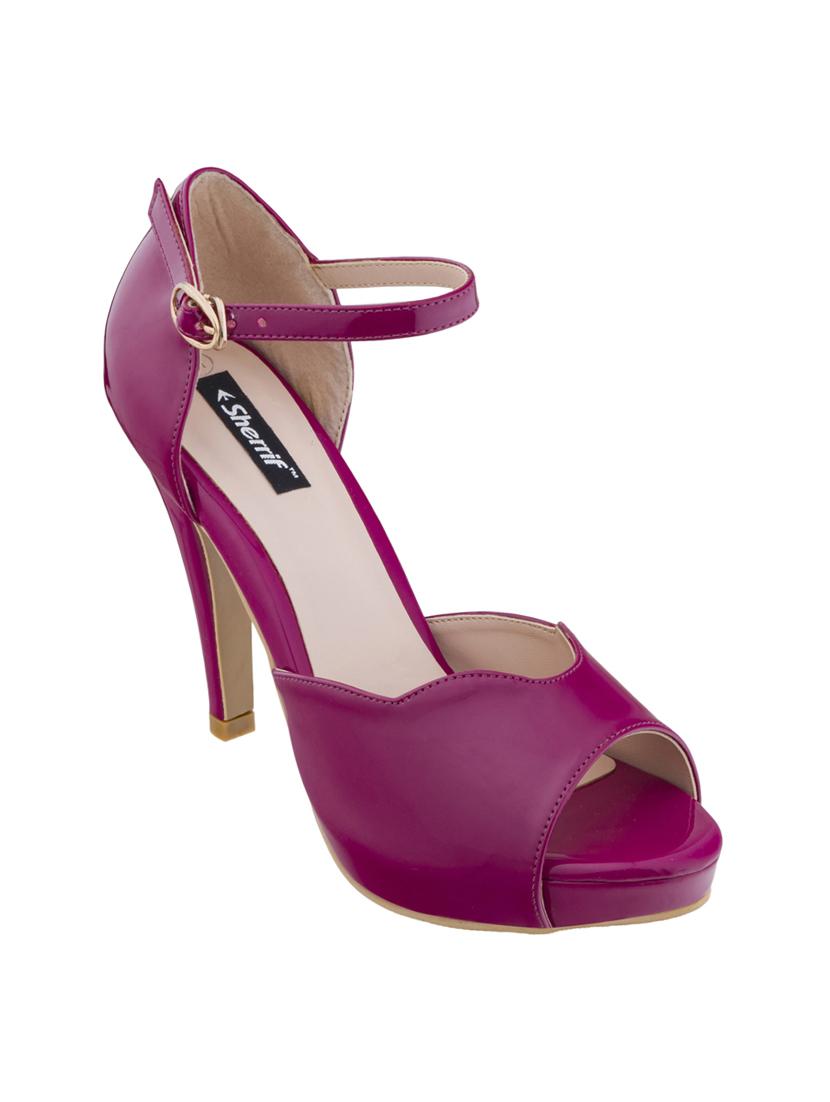 purple ankle strap sandals - 16704213 - Zoom Image - 1
