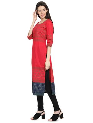 printed straight kurta - 16704256 - Standard Image - 2