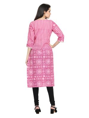 printed straight kurta - 16704257 - Standard Image - 3