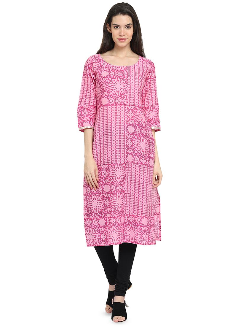printed straight kurta - 16704257 - Zoom Image - 1